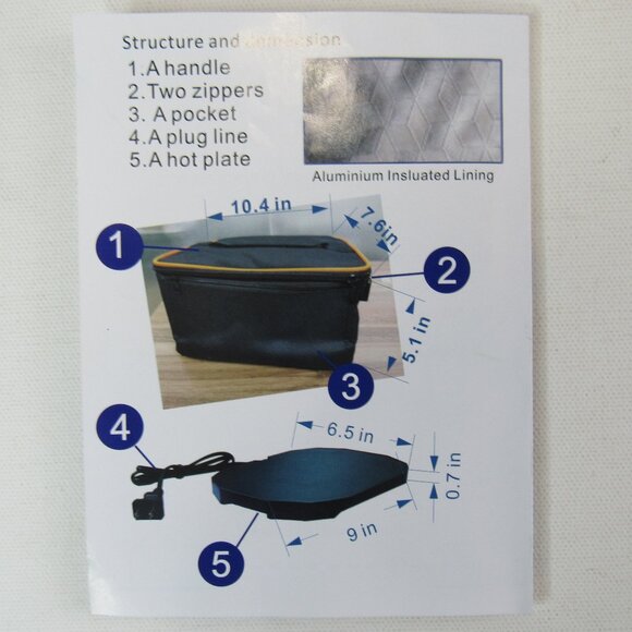 BYQIYE Personal Portable Oven Food Warmer 110V Electric Heated Launch Box Food - Picture 17 of 17